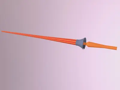 Low Poly Knight Jousting Lance Low-poly 3D model