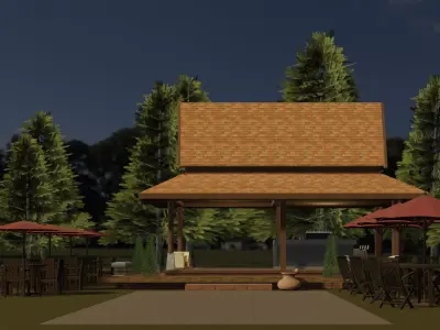 Cafe pavilion 25T06 3D model