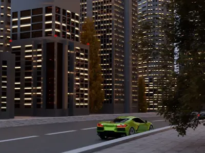 Autumn skyscrapers city showroom 3D model 3D model