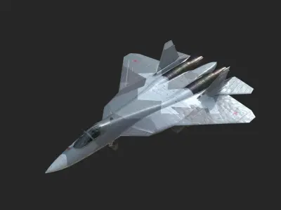 4 coatings of Sukhoi Su-57 Felon Stealth Fighter Low-poly 3D model