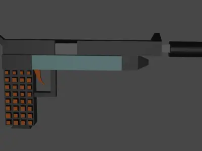 Fantasy Usp Pistol Low Poly 3D Model Free low-poly 3D model