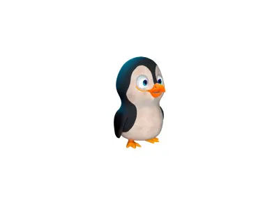 Baby Penguin Character Low-poly 3D model