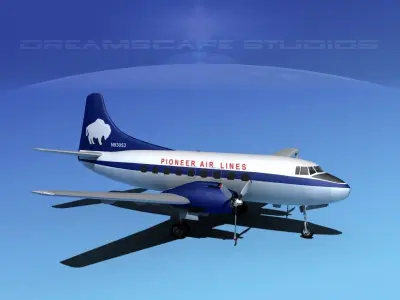 Martin 202 Pioneer Airlines 3D model