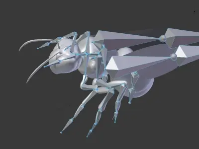 Honeybee Low poly and fully rigged Low-poly 3D model