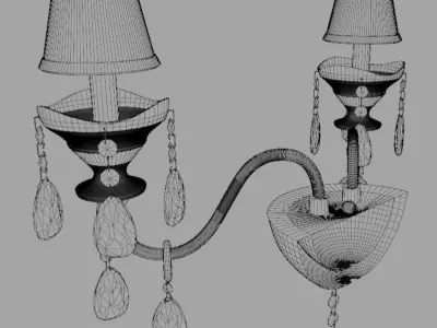 Light2 sconce with lamps and crystals Free 3D model