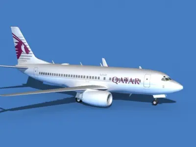 Boeing 737 MAX 7 Qatar Airways  3D model