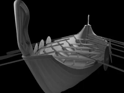 Viking boat Drakkar 3D model