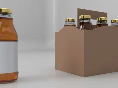 Beverage Branding Package No4 6Pack Low-poly 3D model