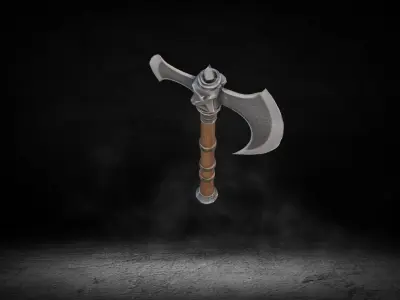 Viking - Medieval OneHand Battle Axe High-poly 3D Model 3D model