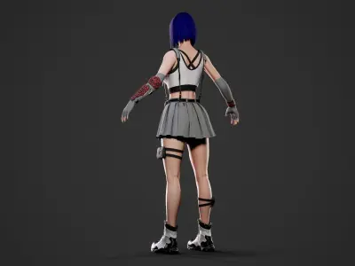 Secret Agent Girl - Game Ready Low-poly 3D model