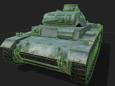 Panzer 3 tank Low-poly 3D model