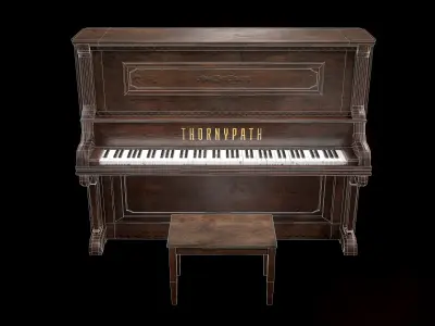 Old Piano Free low-poly 3D model