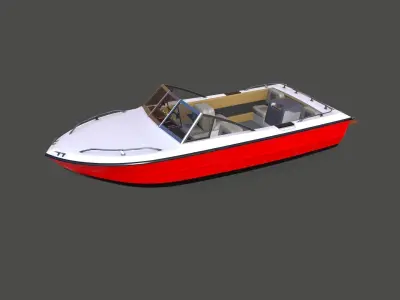 Speedboat Low-poly PBR Low-poly 3D model