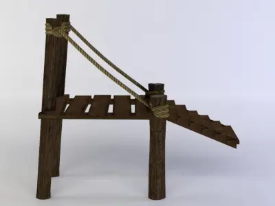 Bridge part Low-poly 3D model