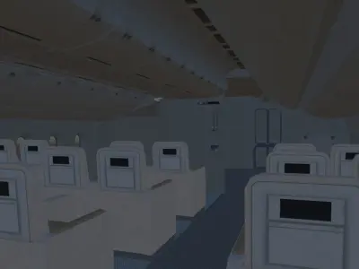 Airplane interior Low-poly 3D model
