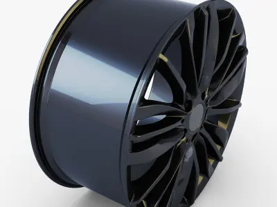 Style 332 wheel black Mid Poly Low-poly 3D model