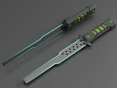 Stylized Battle Knifes Pack Low-poly 3D model