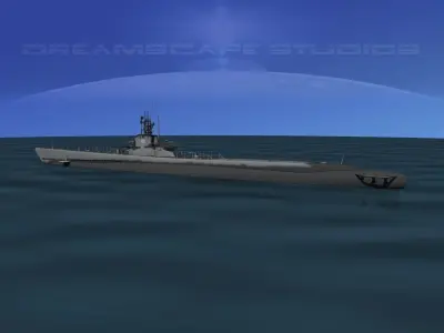 Balao Class Submarine USS Capitaine SS303 3D model