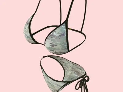 Sexy Army Bikini P02 Low-poly 3D model