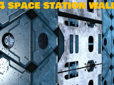 4 space station wall PBR Texture