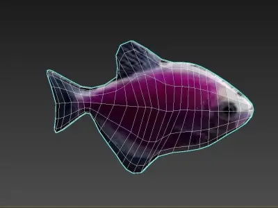 glofish rigged lowpoly Low-poly 3D model