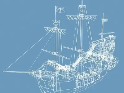 Medieval Sailing Ship 3D model