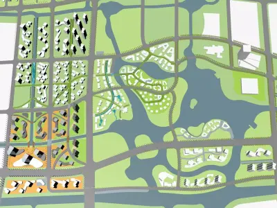 Urban highrise building building ancillary building commercial 3D model