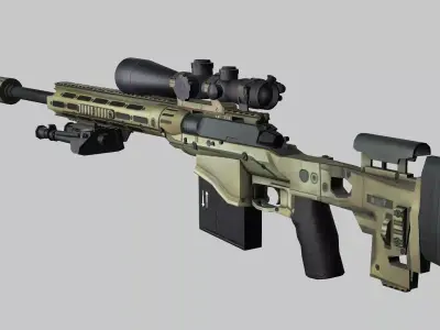 Sniper Denel 9NTW-20 Low-Poly 3D Model Low-poly 3D model purchase