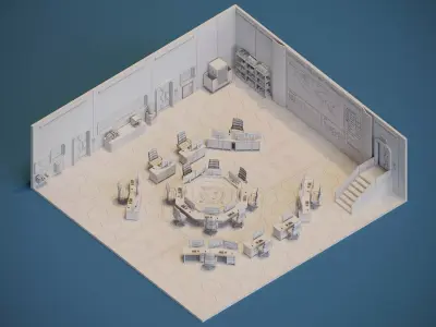 National Military Command Center Low-poly 3D model