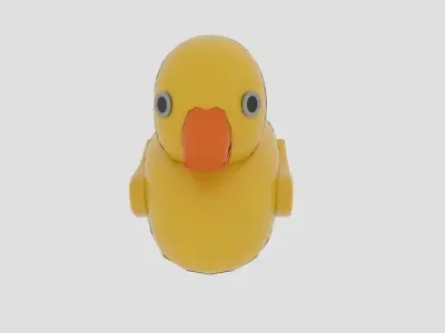Duckling rubber duck toy Low-poly 3D model