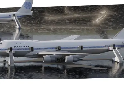 PAN AM 1970 Boeing 707 and 747 3D model