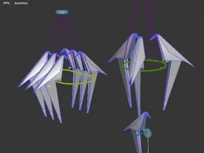 Luxurious Origami Bird Chandelier - High Quality Free 3D model