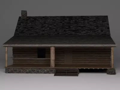 Forest Cabin with Porch Free 3D model