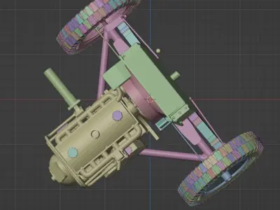 Filter motor and front axle Sdkfz250 3D model