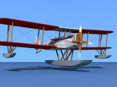 Airco DH-4 V05 Bush Seaplane 3D model