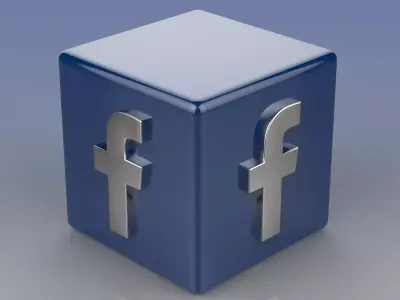 Facebook Logo Low-poly 3D model