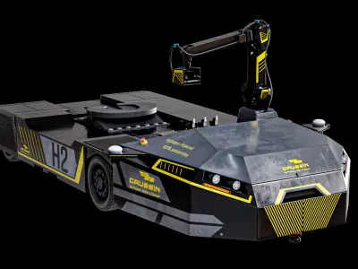 Port Robotic Vehicle Gaussin Virtual Driver 3D model