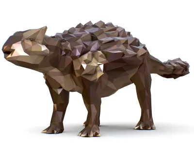 Dinosaur Ankylo Lowpoly Art Style Animal Low-poly 3D model