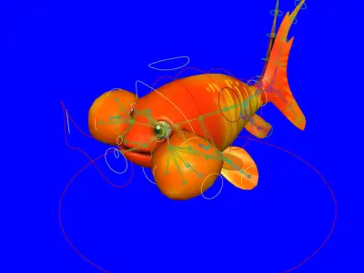 Bubble Eye fish animated   Low-poly 3D model