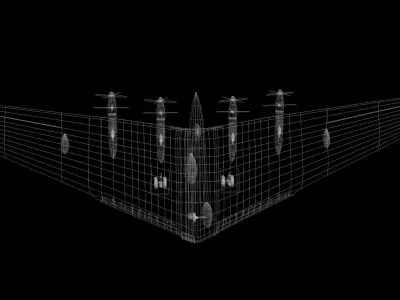 Northrop B-25 Flying Wing Low-poly 3D model