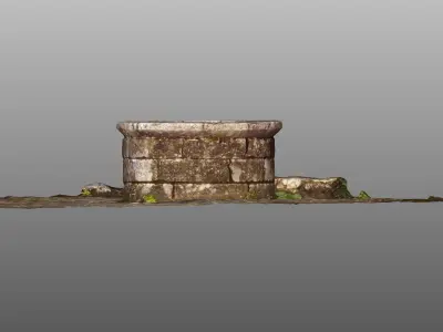 Stone castle well 3D model