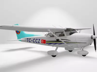 Cessna 172 model single engine aircraft 3D model