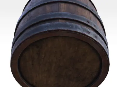 Wooden Barrel - Type A Low-poly 3D model