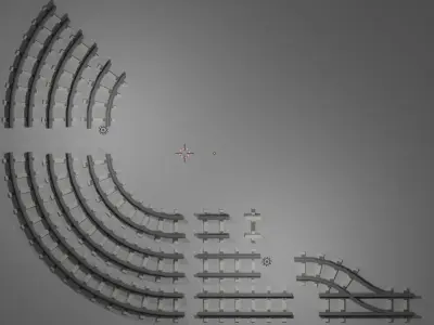 Complete Rail Set Free low-poly 3D model