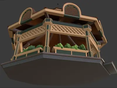 Cartoon Gazebo 3D model