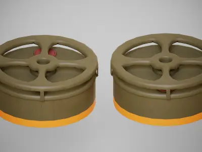 US WW2 Explosive equipment Low-poly 3D model