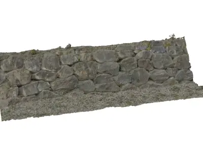 Korean Traditional Stone Wall 3D model