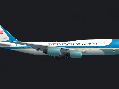 Air Force One Landing Scene 3D model
