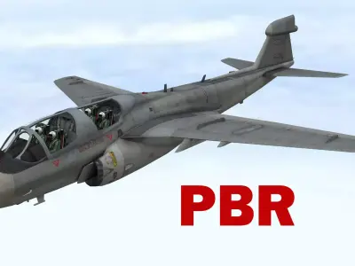 Fighter jet flying in sky Plane 3D model Low-poly 3D model