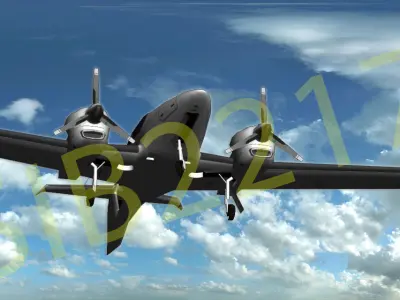 Diamond DA42 Low-poly 3D model